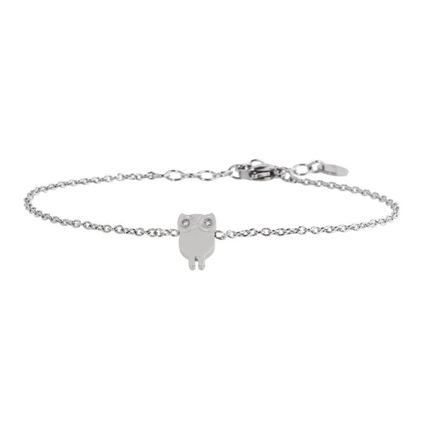 18br089 Bracciale gufo con strass