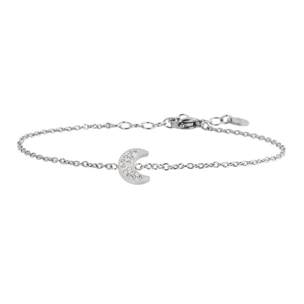 18br086 Bracciale luna con strass