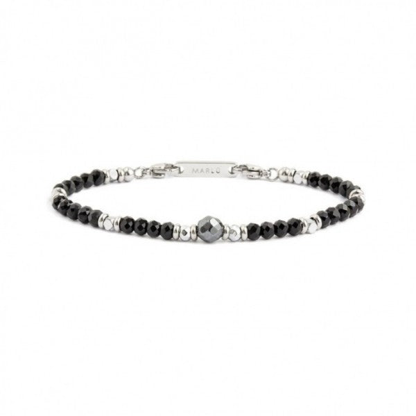 2BR0080-N BRACCIALE AGATA NERA ED EMATITE
