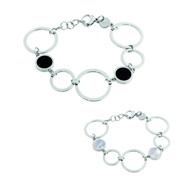 2br0046g Bracciale cerchi acrilico e madreperla