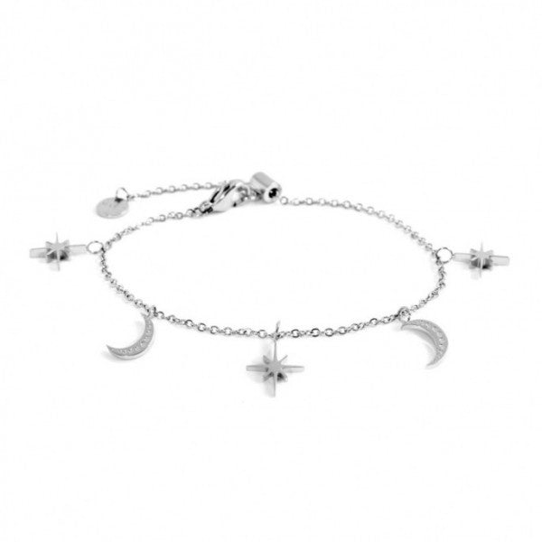 Bracciale Con Lune E Rose Dei Venti Pendenti - Gioielleria Fondente