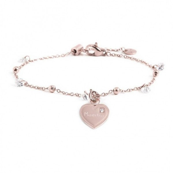 15BR081R-W BRACCIALE CON PENDENTE CUORE MAESTRA