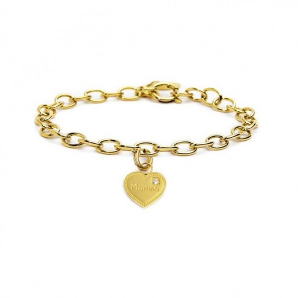 15BR084G BRACCIALE CON PENDENTE CUORE MAMMA
