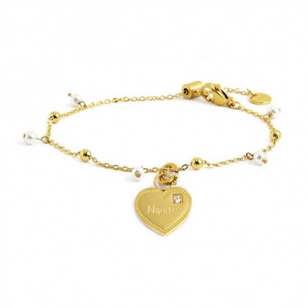 15BR087G-W BRACCIALE CON PENDENTE CUORE NIPOTE