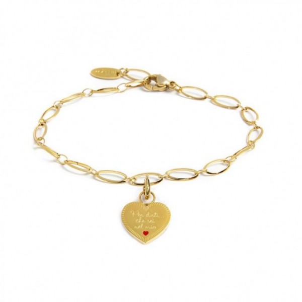 BRACCIALE CON PENDENTE CUORE SORELLA - Gioielleria Fondente