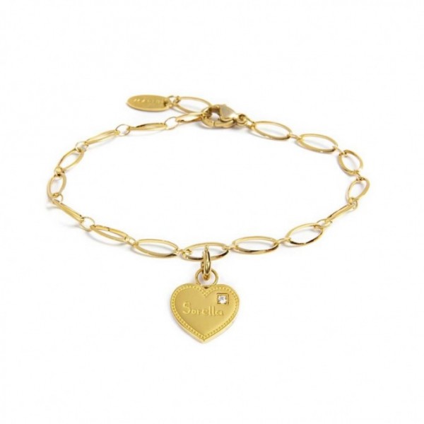 15BR079G BRACCIALE CON PENDENTE CUORE SORELLA