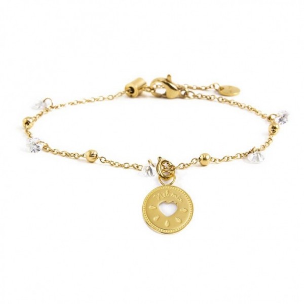 BRACCIALE CON PENDENTE GRAZIE DI CUORE - Gioielleria Fondente