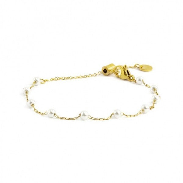 2br0070g-w Bracciale con catena e perle