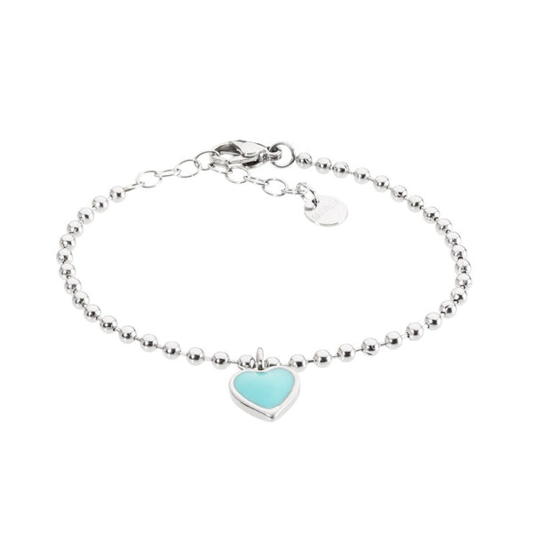 18br046t Bracciale con sfere e cuore smaltato