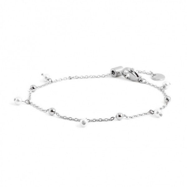 2br0071-w Bracciale con sfere e perle