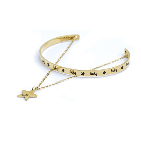 18br123g Bracciale doppio stella lucky