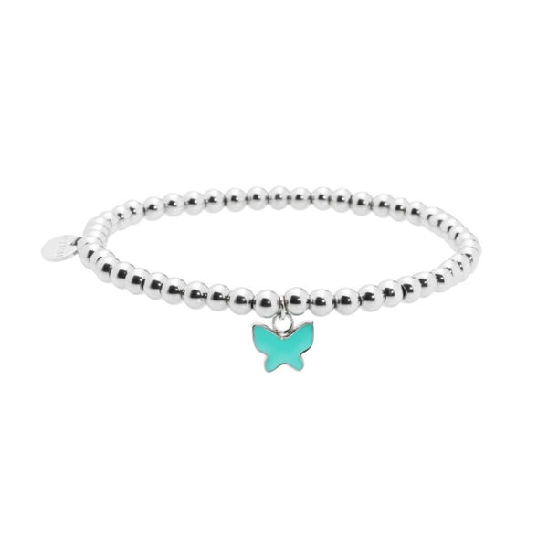 18br090t Bracciale elastico con sfere e farfalla