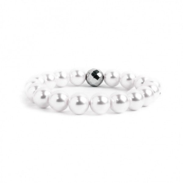 15BR031-10 BRACCIALE ELASTICO PERLE SINTETICHE 10MM