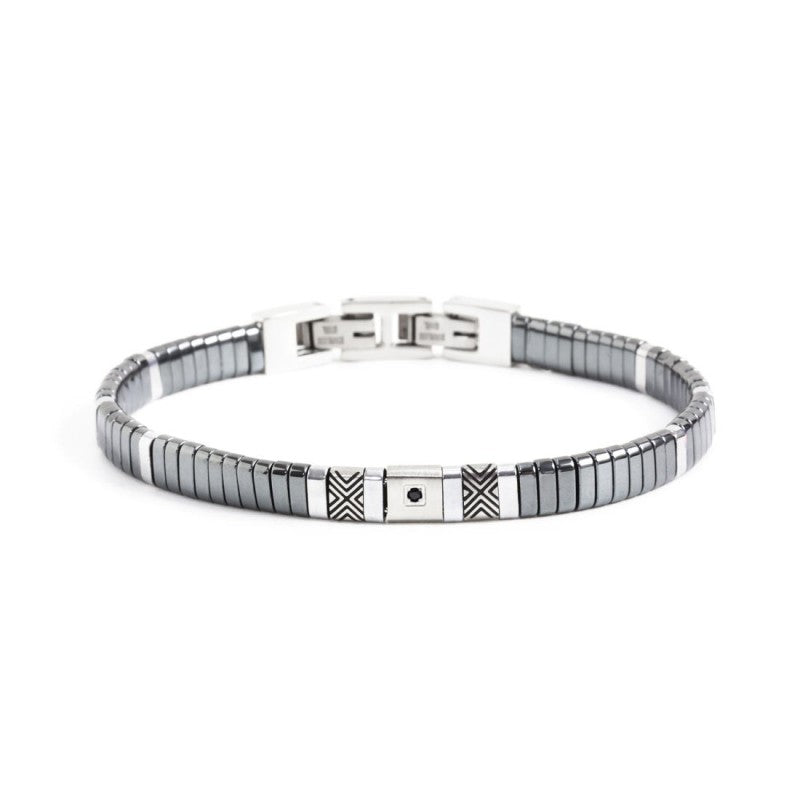 Bracciale ematite cristallo nero - Gioielleria Fondente