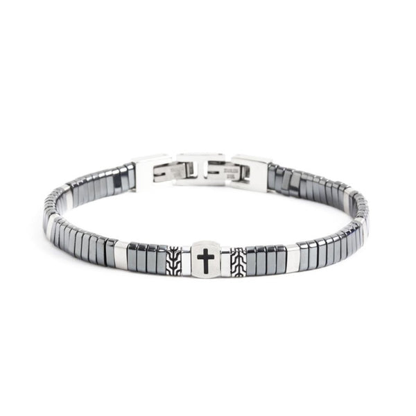 Bracciale ematite croce - Gioielleria Fondente