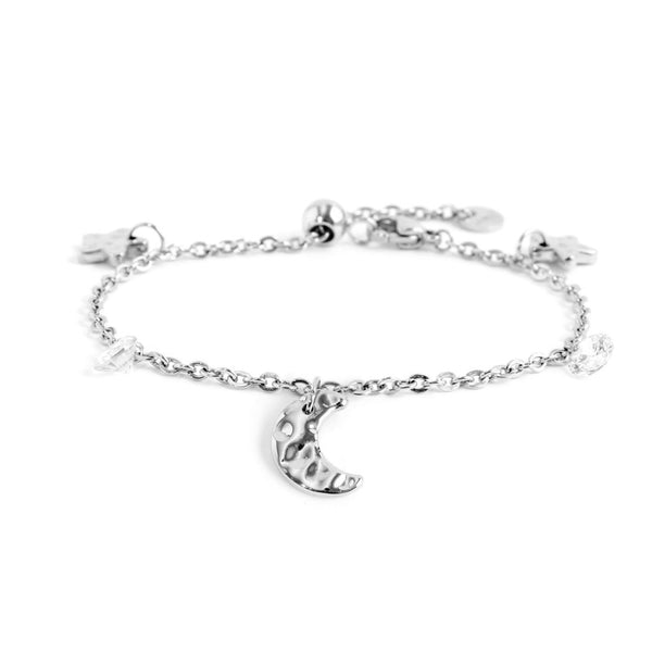 Bracciale luna pendente e zirconi - Gioielleria Fondente