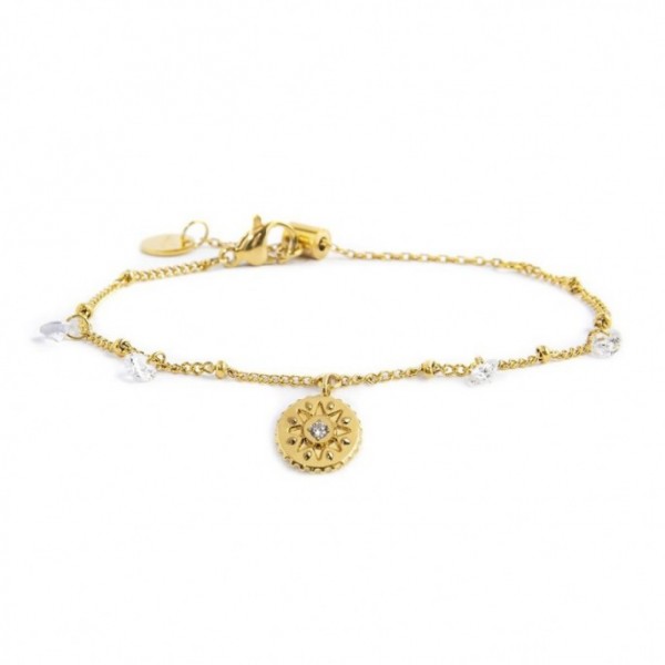 18BR183G-W BRACCIALE MEDAGLIETTA PENDENTE SOLE