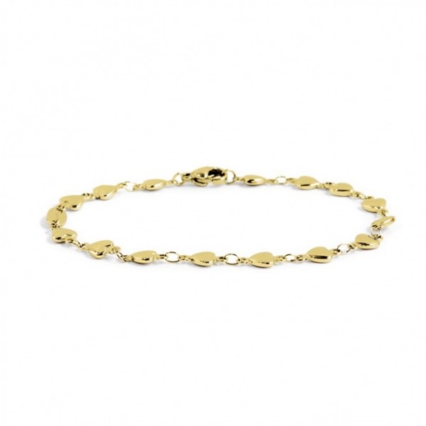 2br0058g BRACCIALE CON CATENA A CUORI