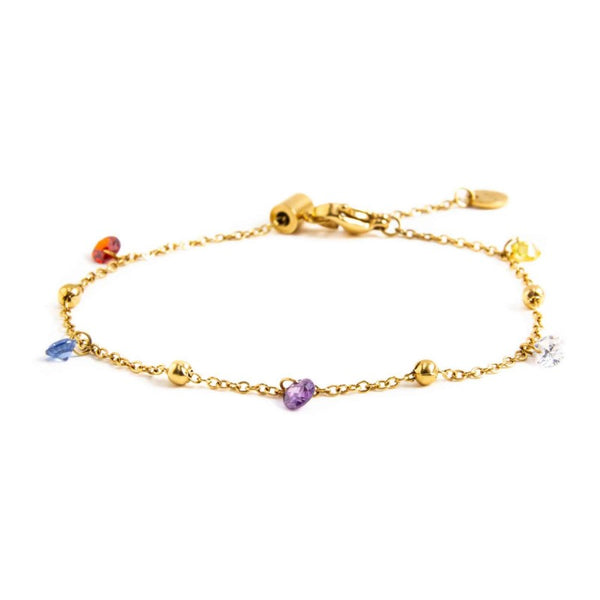 2br0061g-rgb Bracciale con cristalli colorati e sfere