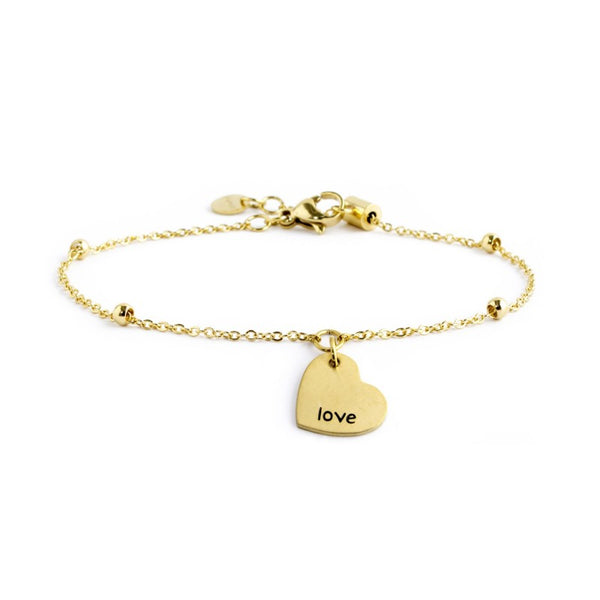 18br142g Bracciale cuore pendente