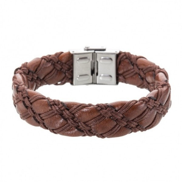 4br1715m Bracciale in pelle intrecciata