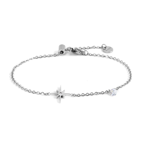 33br0014 Bracciale pendente rosa dei venti e cristalli