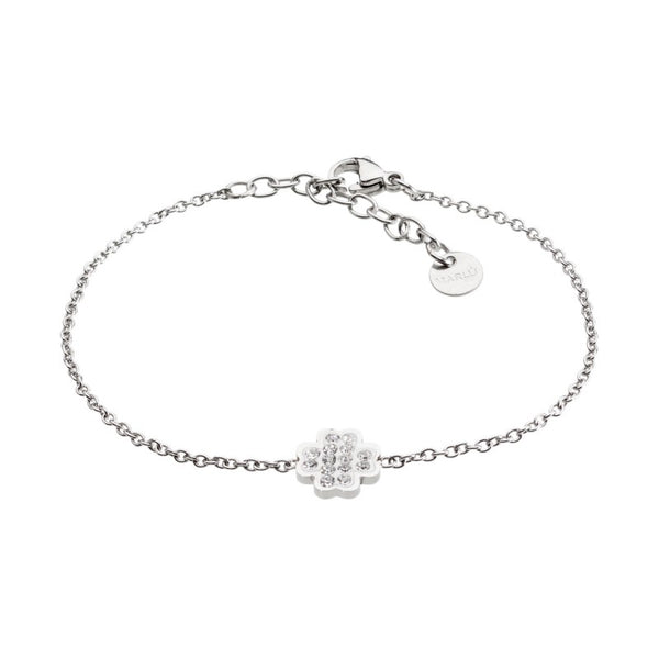 18br053 Bracciale quadrifoglio con strass