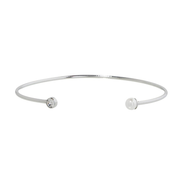 5br0118-4 Bracciale rigido aperto con perla
