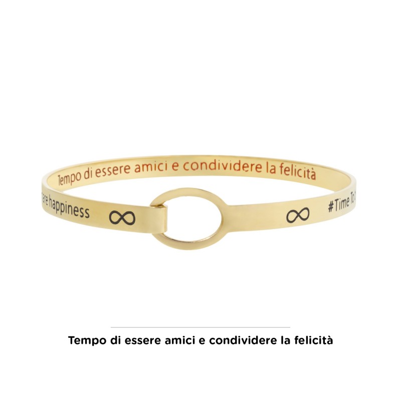 18br060g Bracciale rigido be friends and share happiness