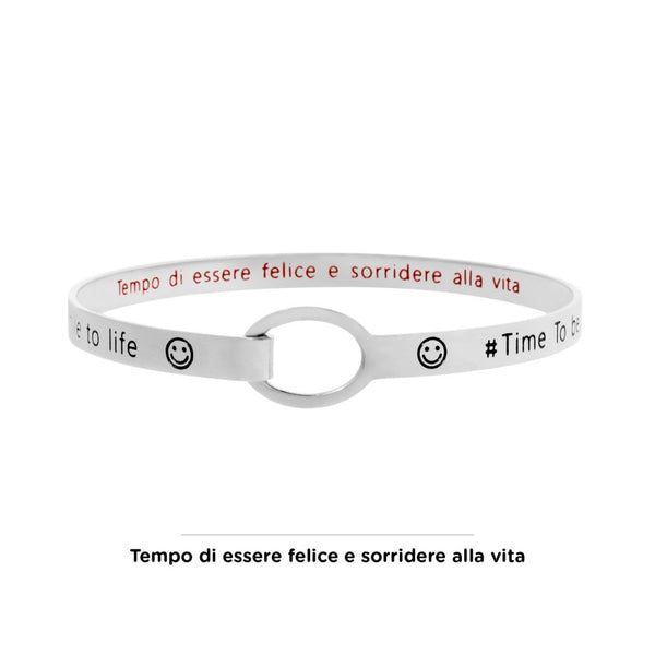 18br067 Bracciale rigido be happy and smile to life