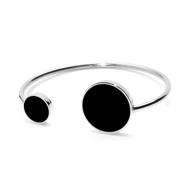 2br0050-n Bracciale rigido con acrilico nero