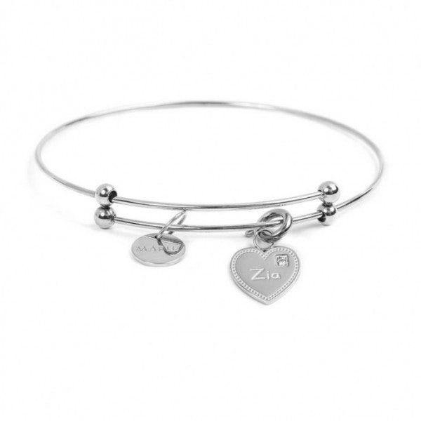 15BR094 BRACCIALE RIGIDO CON PENDENTE CUORE ZIA