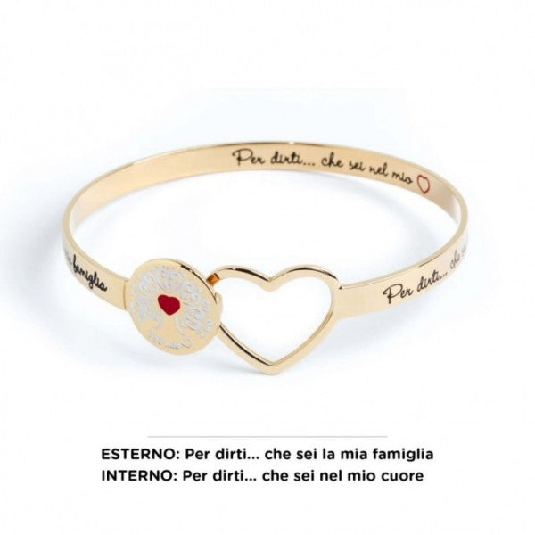 15BR028G BRACCIALE RIGIDO CUORE ALBERO DEI VALORI