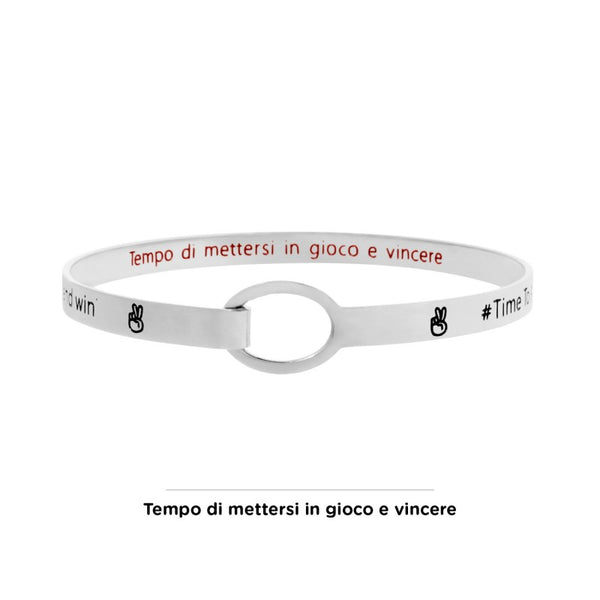 18br065 Bracciale rigido get lucky and stay positive