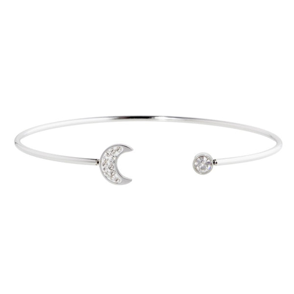 18br078 Bracciale rigido luna con strass