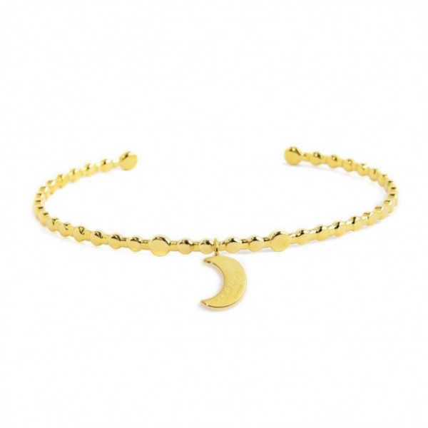 Bracciale Rigido Luna Pendente Con Zircone Blu - Gioielleria Fondente