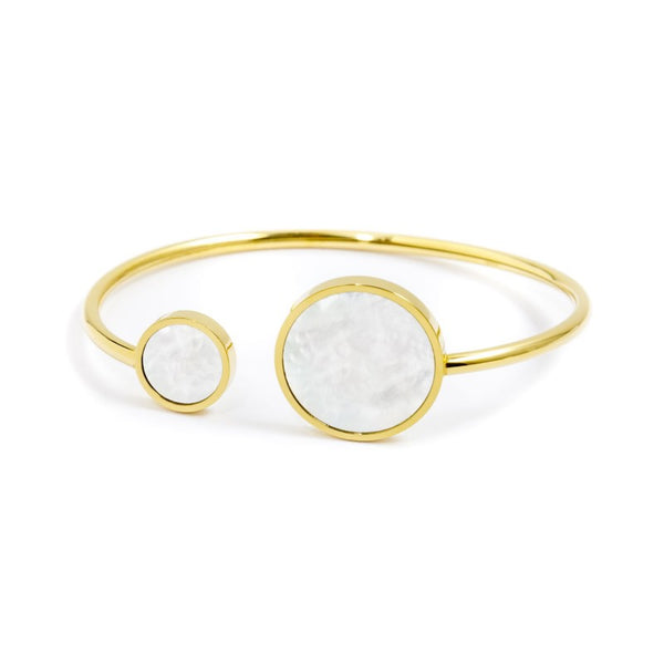 2br0050g-w Bracciale rigido oro con madreperla