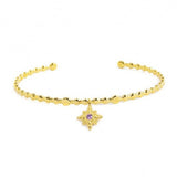 18BR186G BRACCIALE RIGIDO ROSA DEI VENTI PENDENTE CON ZIRCONE VIOLA