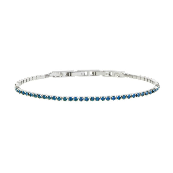 5br0111b Bracciale tennis strass blu