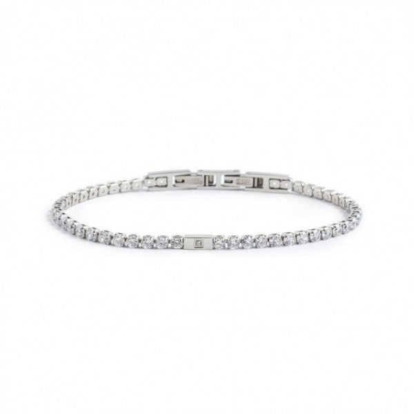 1br0068-w Bracciale con catena tennis