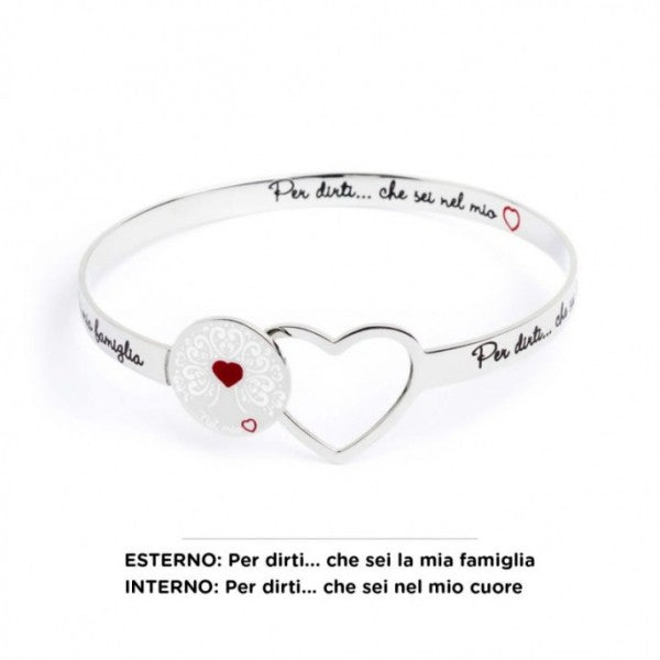 15BR028 BRACCIALE RIGIDO CUORE ALBERO DEI VALORI