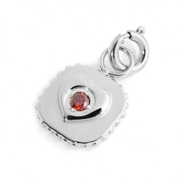 18ch123 Charm "Quadrato con cuore"