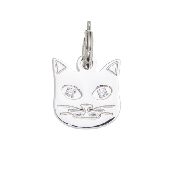 18ch039 Charm gatto con zirconi