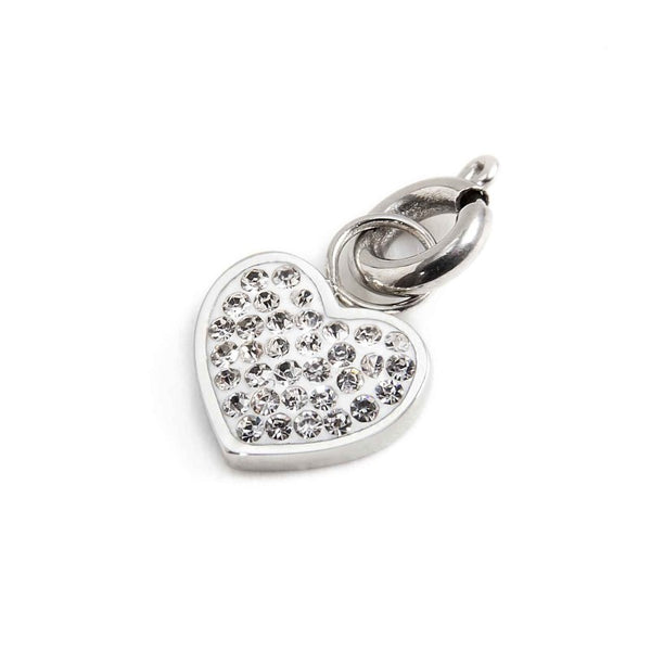 18ch091-w Charm strass bianchi cuore
