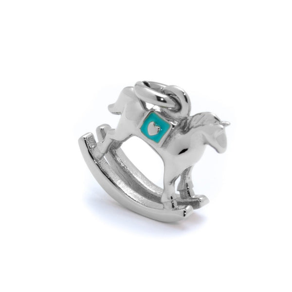 21ch003-a Charm cavallino a dondolo azzurro