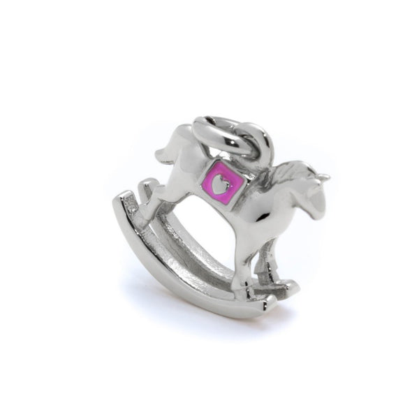 21ch003-r Charm cavallino a dondolo rosa