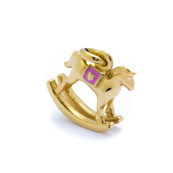 21ch003g-r Charm cavallino a dondolo oro rosa