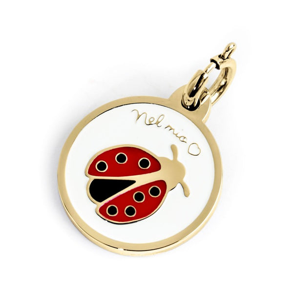 15ch067g Charm coccinella oro