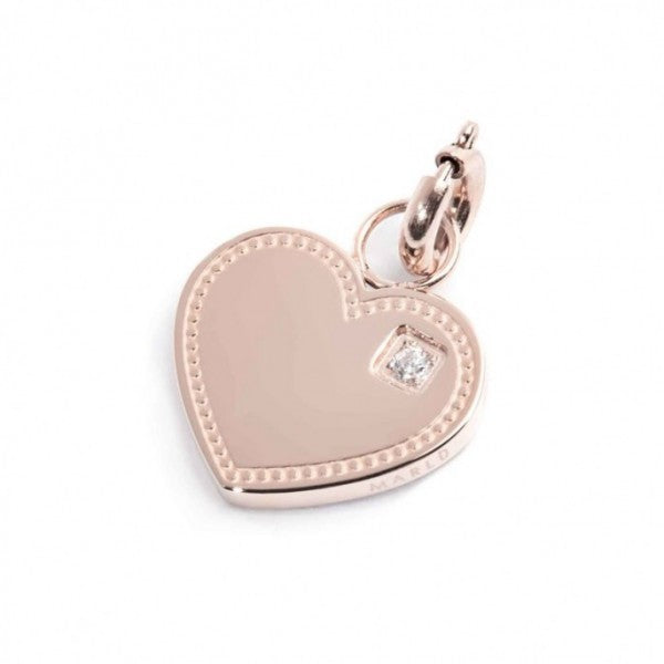 15CH147R CHARM CUORE CON CRISTALLO BIANCO