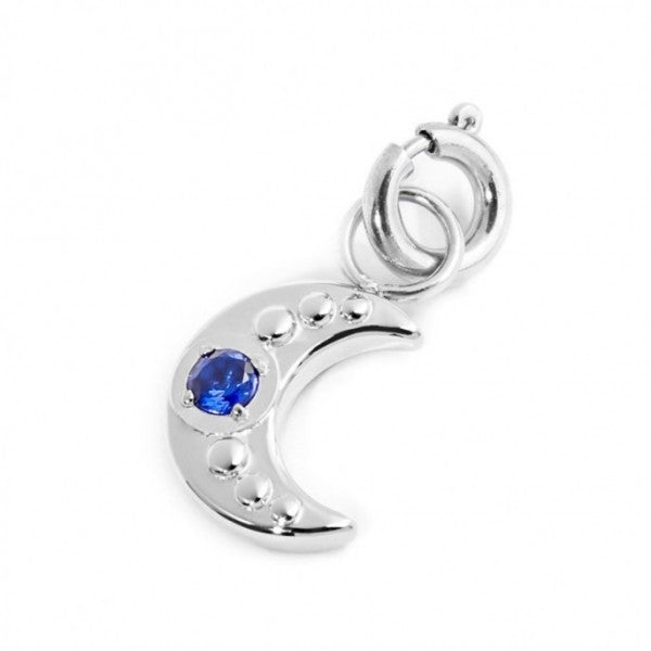 18CH127 CHARM LUNA CON ZIRCONE BLU 